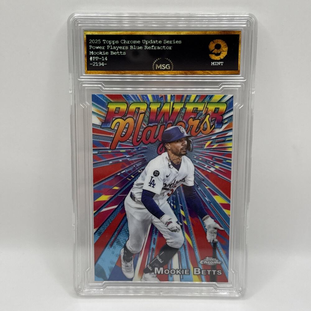 2025 Topps Chrome Update Mookie Betts Power Players #PP-41 Dodgers Graded 9 Mint